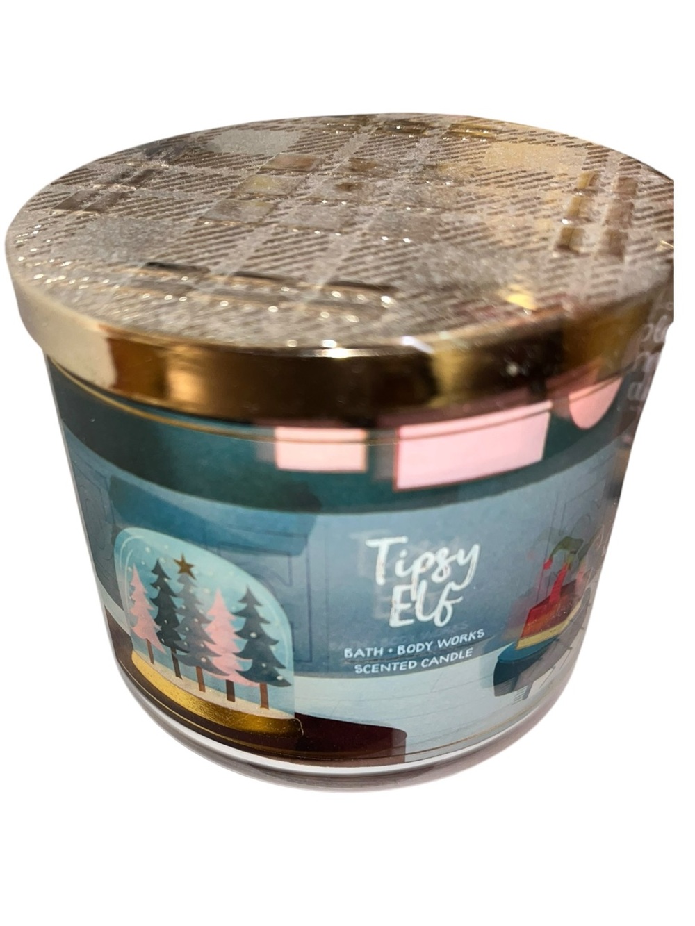Bath & Body Works TIPSY ELF 3-Wick Scented Candle 14.5 oz Vanilla Nutmeg Holiday